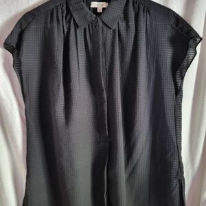 Max Studio Black Textured Blouse